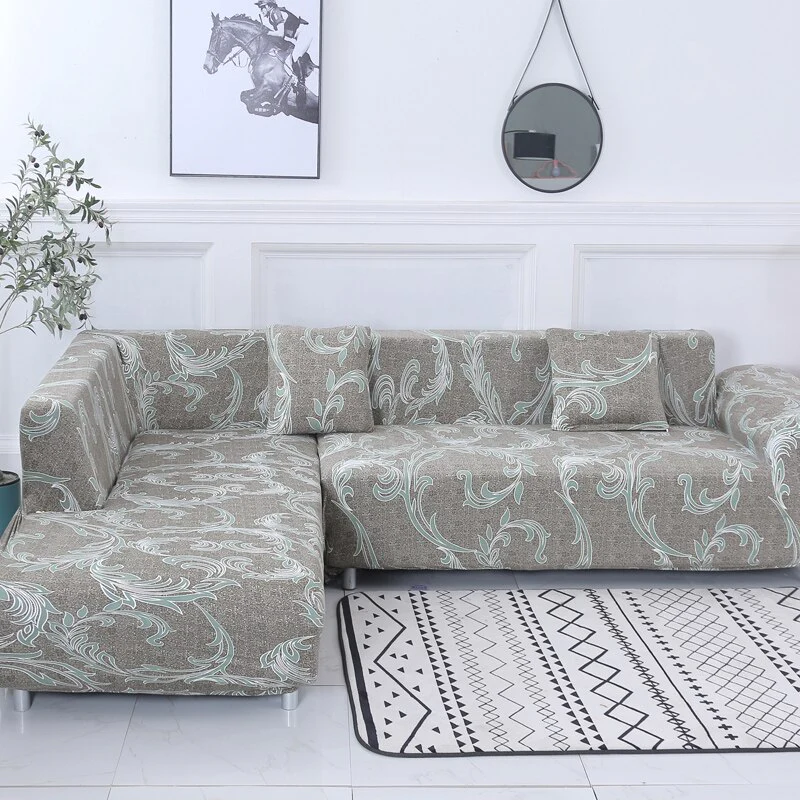 Printed Sofa Slipcover Square Pattern Couch Cover Elastic Sofa Cover for Corner Sofa Pets Chaselong Protector L shape Anti-dust Removeble - Image 17
