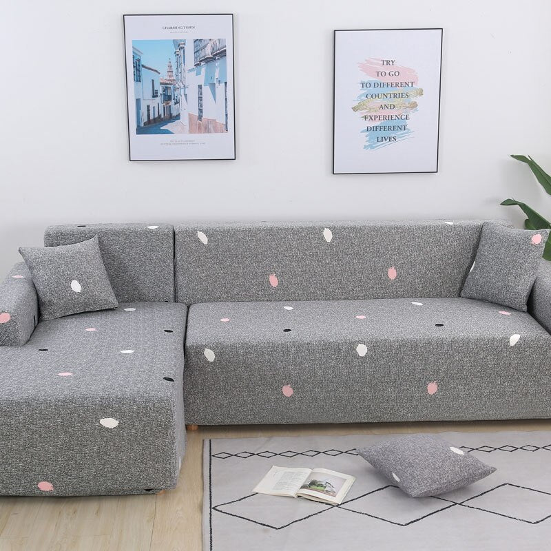 Printed Sofa Slipcover Square Pattern Couch Cover Elastic Sofa Cover for Corner Sofa Pets Chaselong Protector L shape Anti-dust Removeble - Image 18