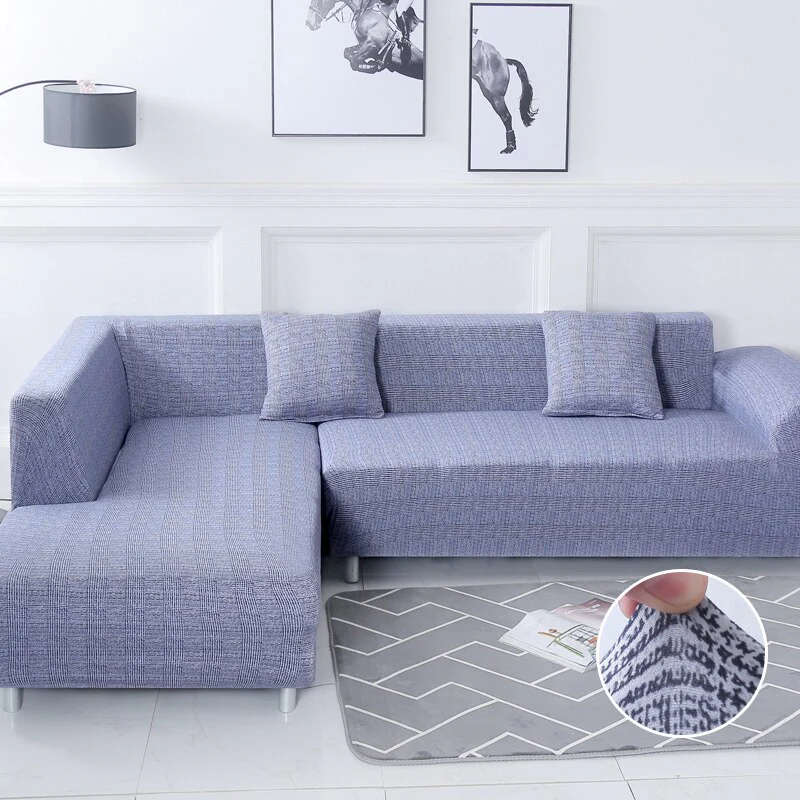 Printed Sofa Slipcover Square Pattern Couch Cover Elastic Sofa Cover for Corner Sofa Pets Chaselong Protector L shape Anti-dust Removeble - Image 28