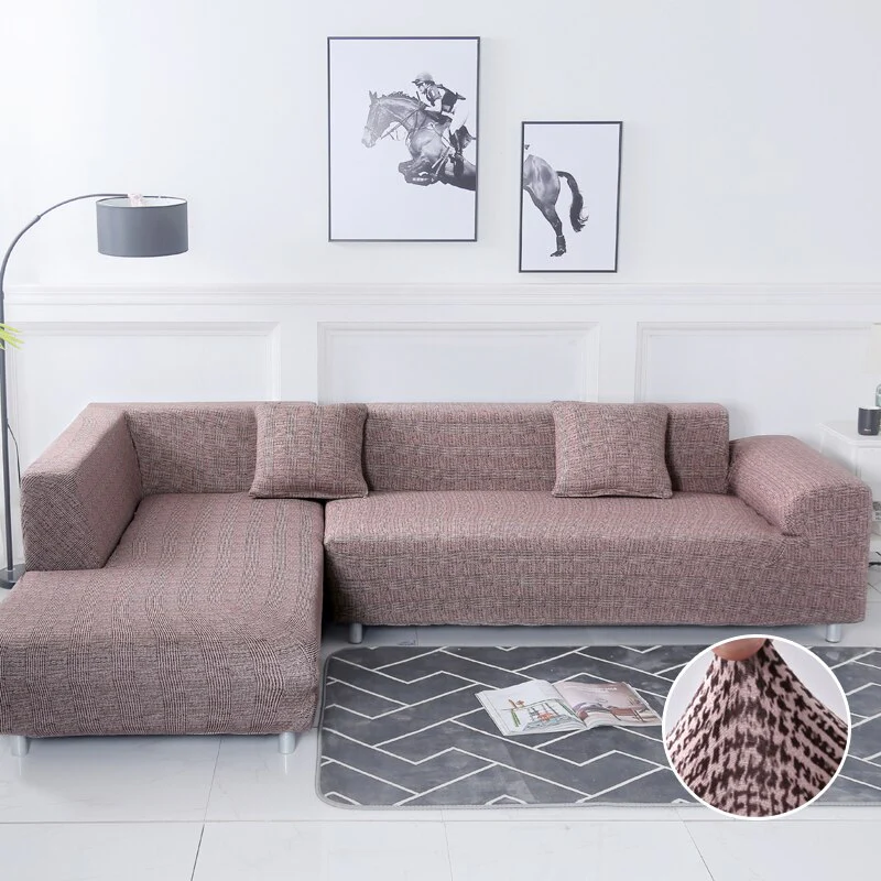 Printed Sofa Slipcover Square Pattern Couch Cover Elastic Sofa Cover for Corner Sofa Pets Chaselong Protector L shape Anti-dust Removeble - Image 29