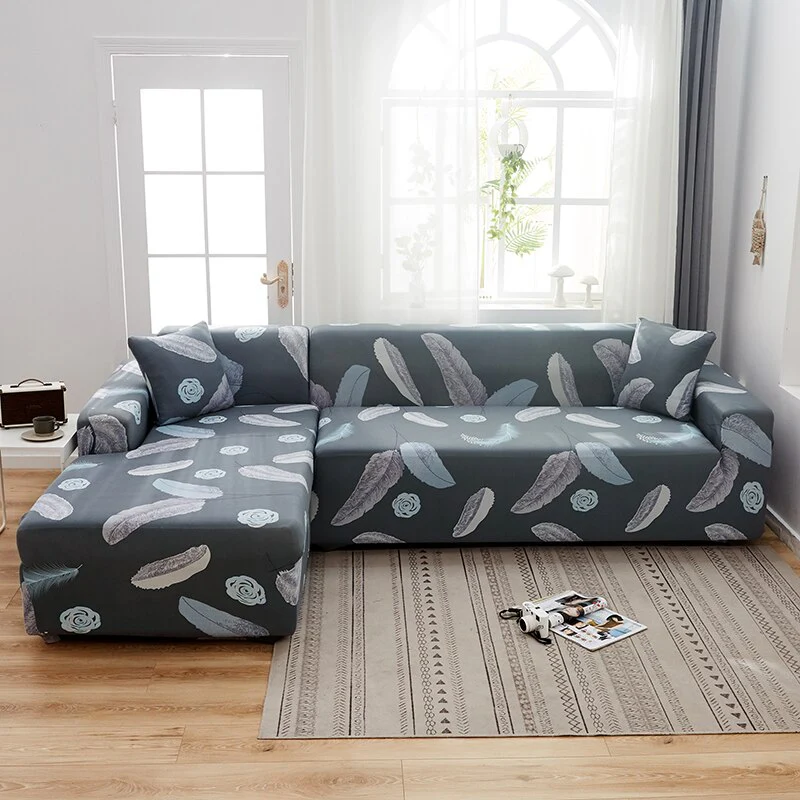 Printed Sofa Slipcover Square Pattern Couch Cover Elastic Sofa Cover for Corner Sofa Pets Chaselong Protector L shape Anti-dust Removeble - Image 31