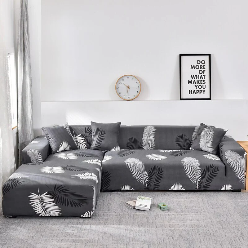 Printed Sofa Slipcover Square Pattern Couch Cover Elastic Sofa Cover for Corner Sofa Pets Chaselong Protector L shape Anti-dust Removeble - Image 8