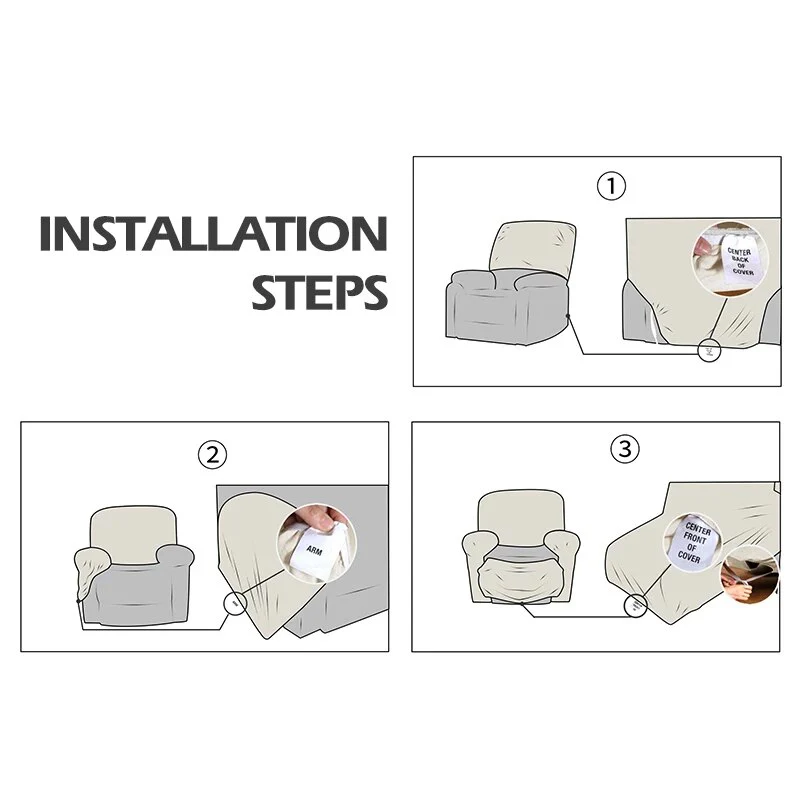 PU Leather 1/2/3/4 Seat Recliner Sofa Cover Water And Oil Proof Elastic PU Fabric High Quality Luxury Modern Style Slipcover - Image 6