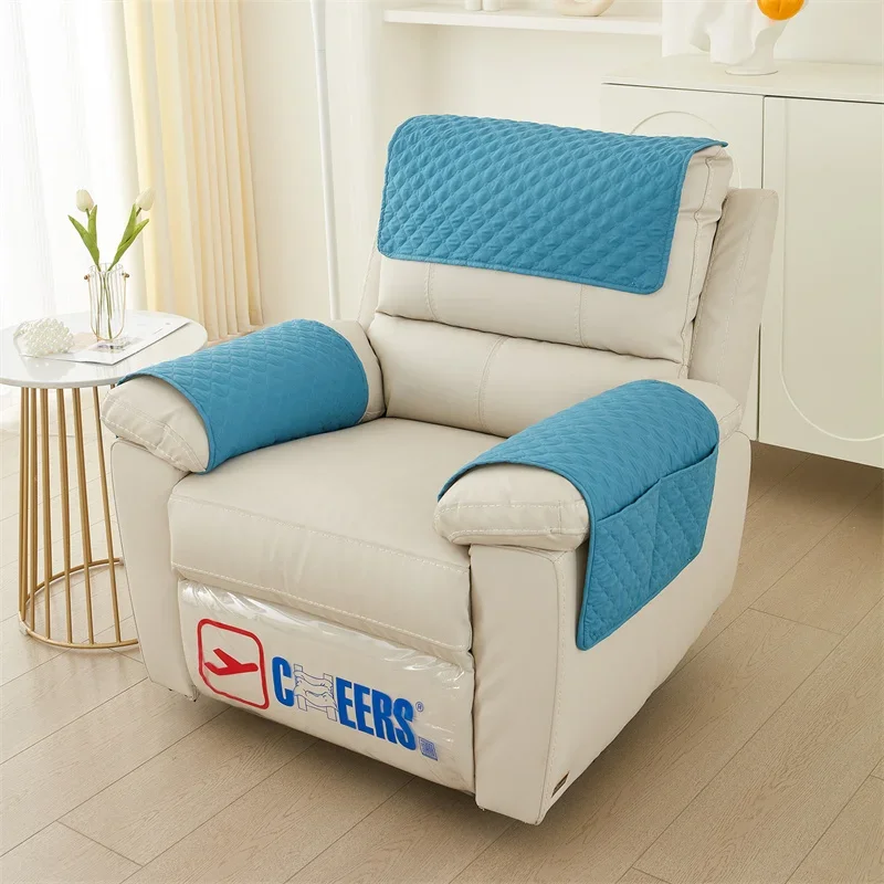 Quilted Recliner Chair Slipcover Mat Anti Slip Dogs Pet Kids Sofa Armrest Towel Cover Armchair Protector - Image 12