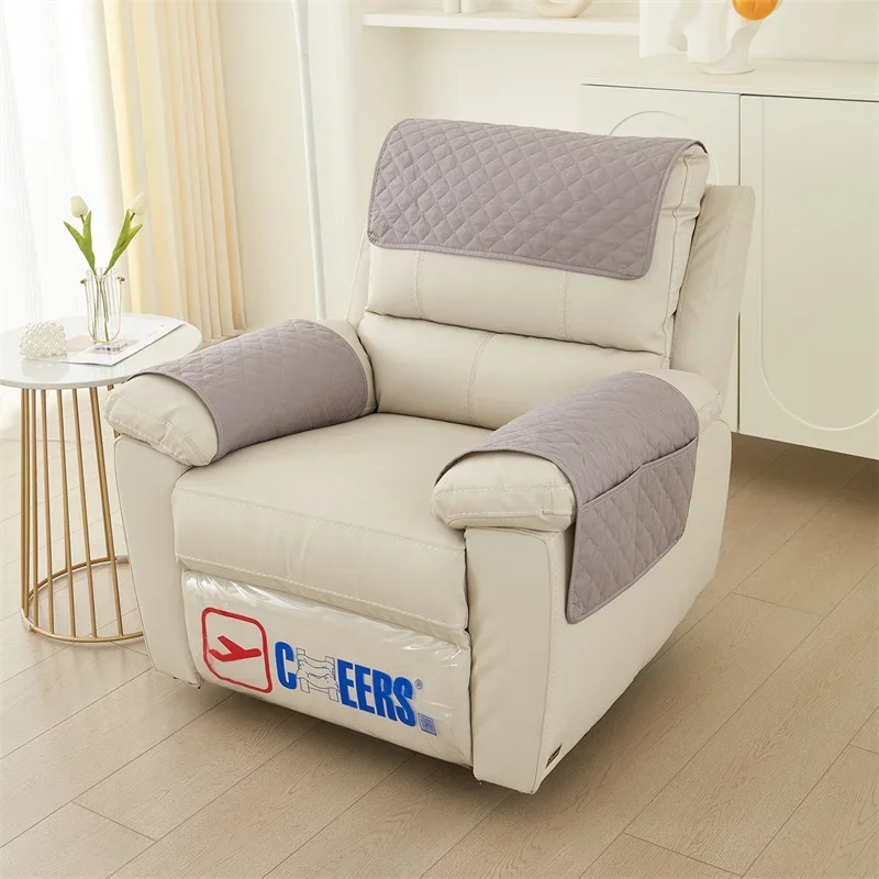 Quilted Recliner Chair Slipcover Mat Anti Slip Dogs Pet Kids Sofa Armrest Towel Cover Armchair Protector - Image 13
