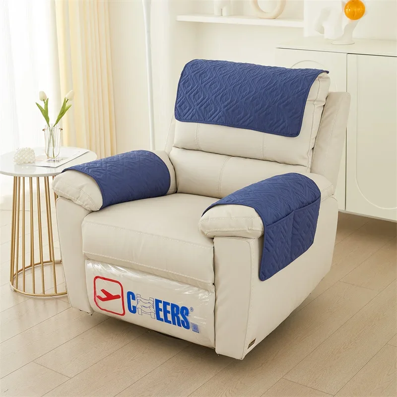 Quilted Recliner Chair Slipcover Mat Anti Slip Dogs Pet Kids Sofa Armrest Towel Cover Armchair Protector - Image 15