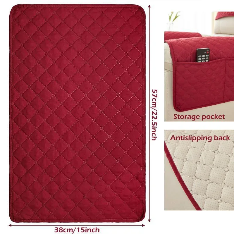 Quilted Recliner Chair Slipcover Mat Anti Slip Dogs Pet Kids Sofa Armrest Towel Cover Armchair Protector - Image 4