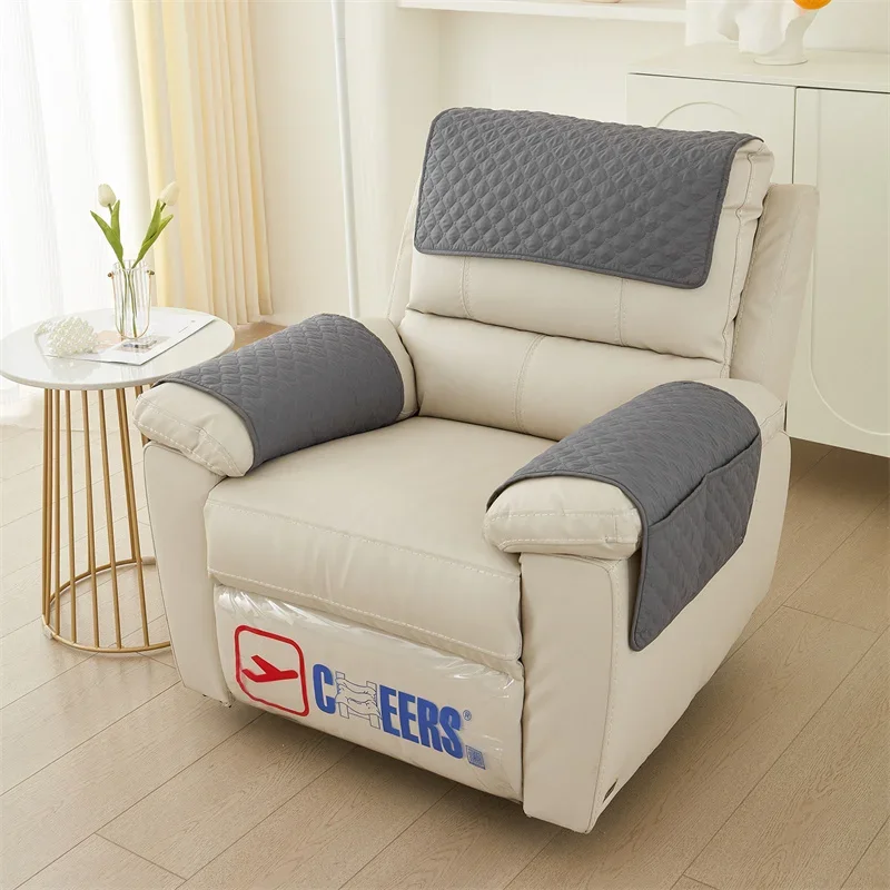 Quilted Recliner Chair Slipcover Mat Anti Slip Dogs Pet Kids Sofa Armrest Towel Cover Armchair Protector - Image 6