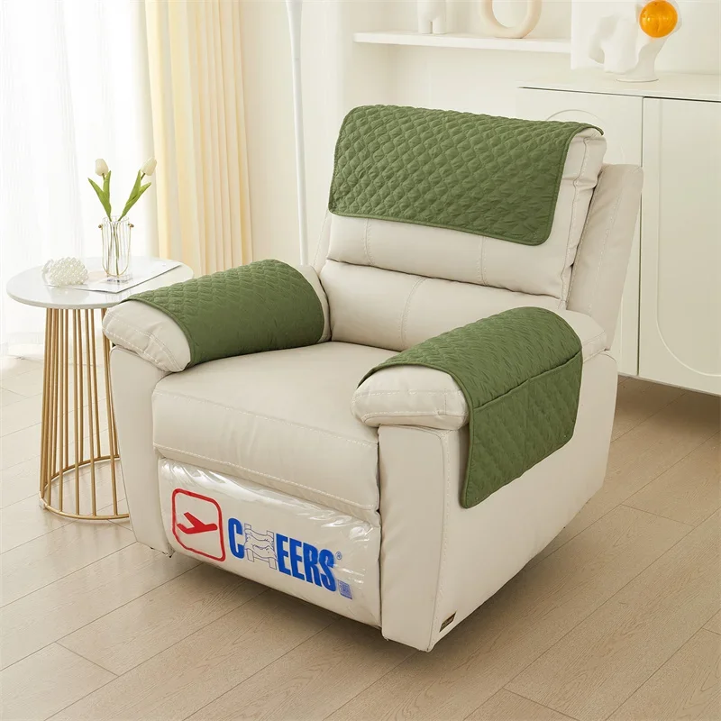 Quilted Recliner Chair Slipcover Mat Anti Slip Dogs Pet Kids Sofa Armrest Towel Cover Armchair Protector - Image 8
