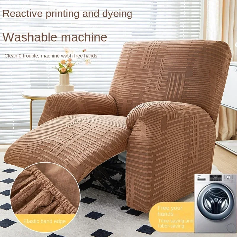 Recliner Sofa Cover for Living Room 4 Pieces Reclining Chair Cover Jacquard Armchair Covers Stretch Couch Slipcovers - Image 5