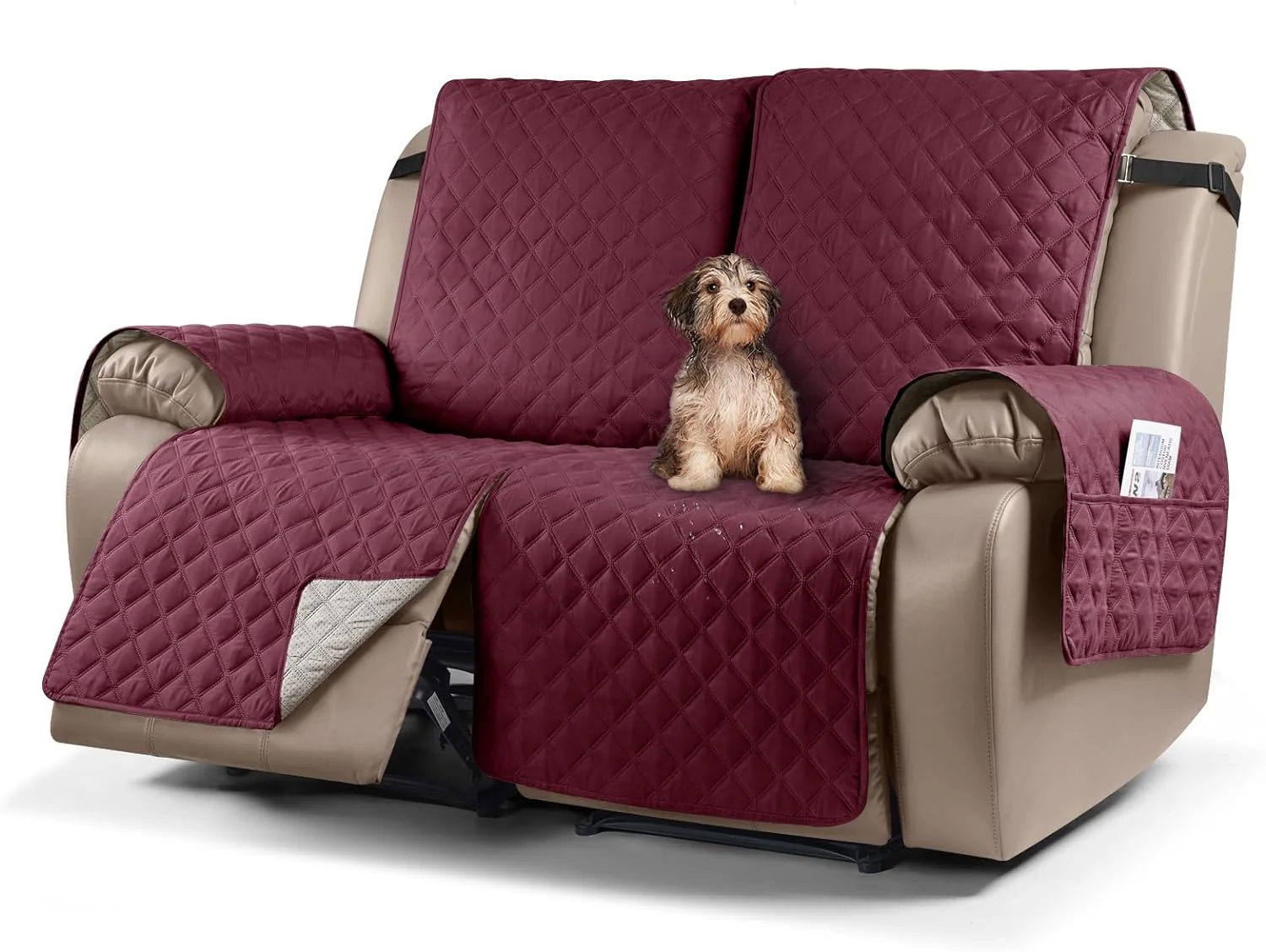 Recliner Sofa Covers Sofa Cover Waterproof Protector Chair Covers For Armchairs With Side Pocket - Image 9