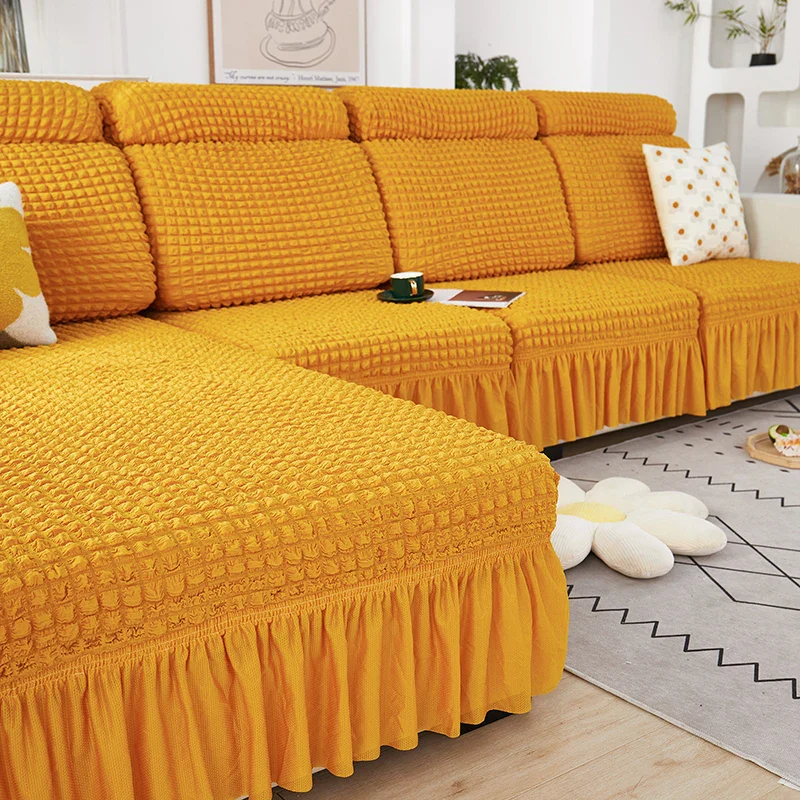 Seersucker Elastic Sofa Seat Cushion Covers for Living Room Stretch Sofa Covers Pets Kids Couch Slipcover Protector - Image 12