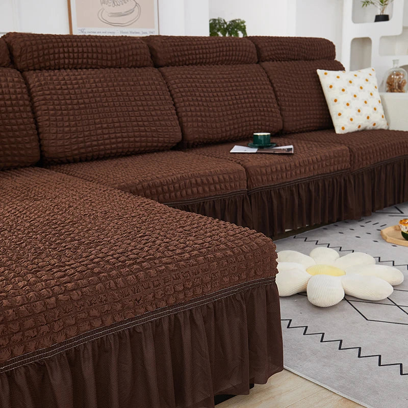 Seersucker Elastic Sofa Seat Cushion Covers for Living Room Stretch Sofa Covers Pets Kids Couch Slipcover Protector - Image 14