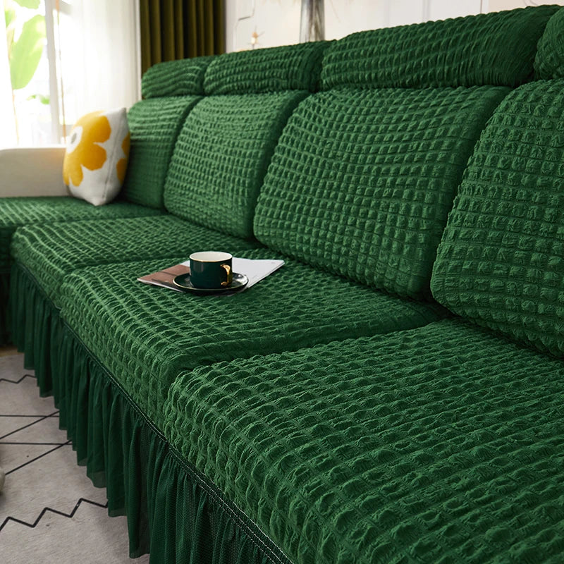 Seersucker Elastic Sofa Seat Cushion Covers for Living Room Stretch Sofa Covers Pets Kids Couch Slipcover Protector - Image 4