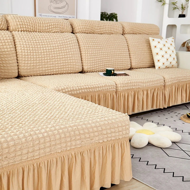 Seersucker Elastic Sofa Seat Cushion Covers for Living Room Stretch Sofa Covers Pets Kids Couch Slipcover Protector - Image 8