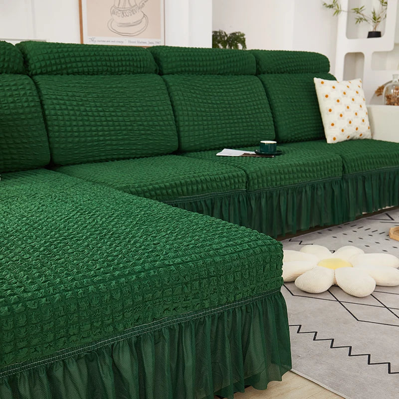 Seersucker Elastic Sofa Seat Cushion Covers for Living Room Stretch Sofa Covers Pets Kids Couch Slipcover Protector - Image 9