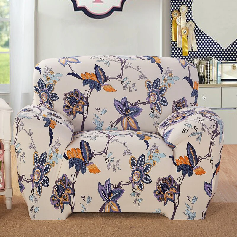 Single Sofa Chair Slipcovers Armchair Decoration 1 2 3 4 Seater Elastic Spandex Sofa Cover Stretch Floral Printed Elastic Sofa Cover L-Style Covers - Image 17