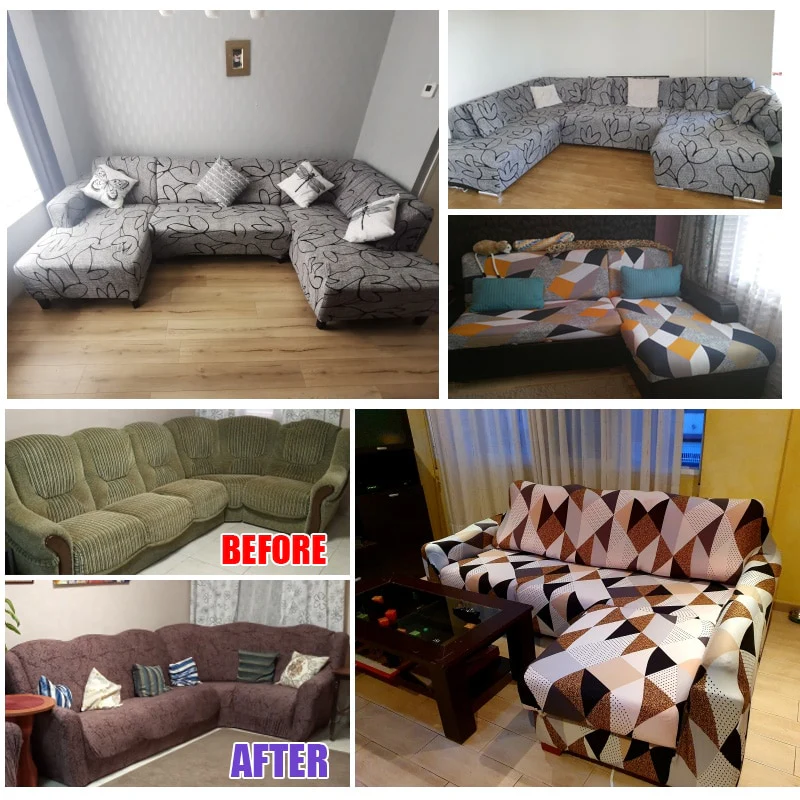 Sofa Cover Elastic Couch Cover Sectional Chair Cover Sofa Cover Corner L-shape Sofa Cover 1/2/3/4-seater Cover Corner L Shaped Slipcover - Image 6