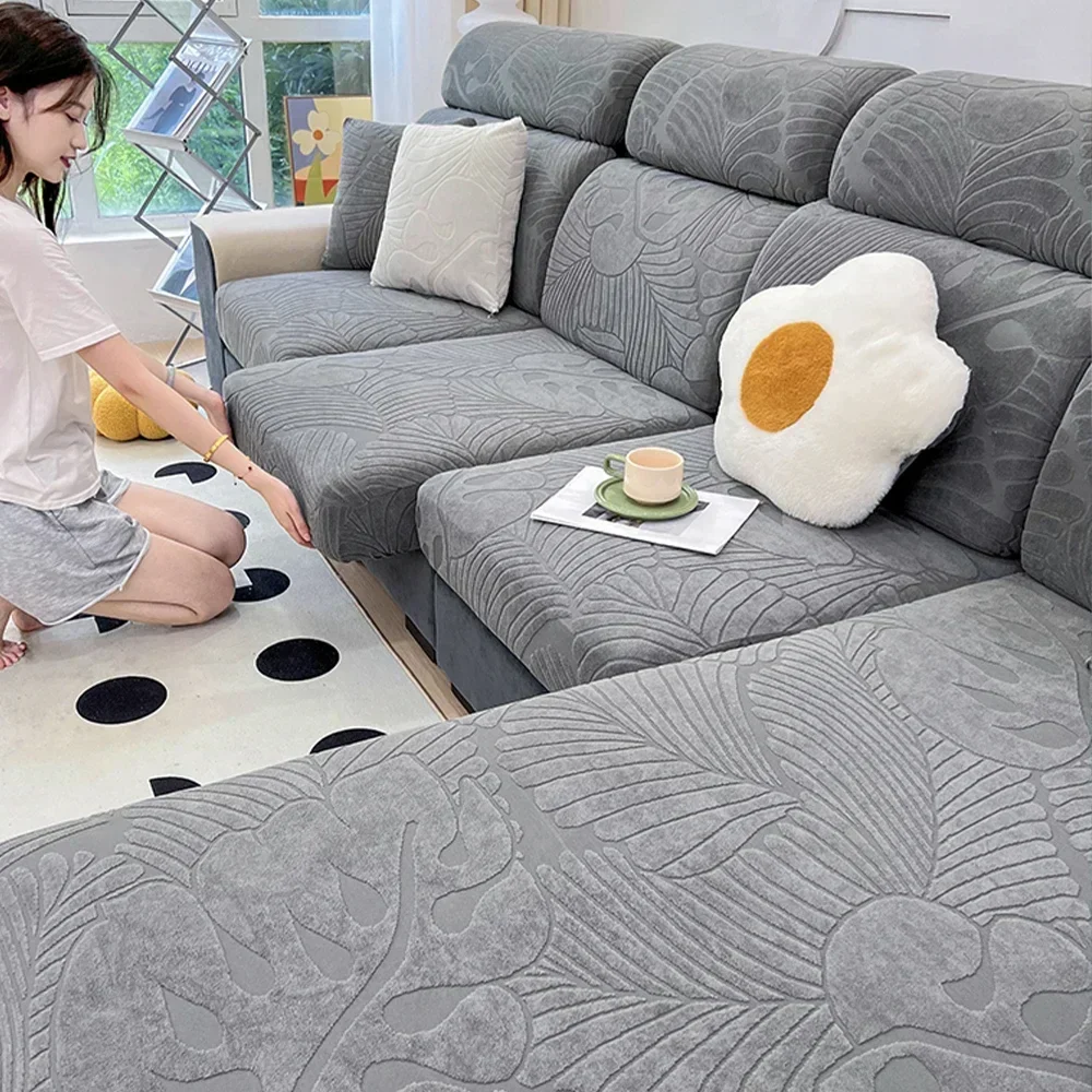 Sofa Cushion Covers Plain Elastic Waterproof Sofa Seat Covers Delicate Jacquard Sofa Cushion Cover - Image 4