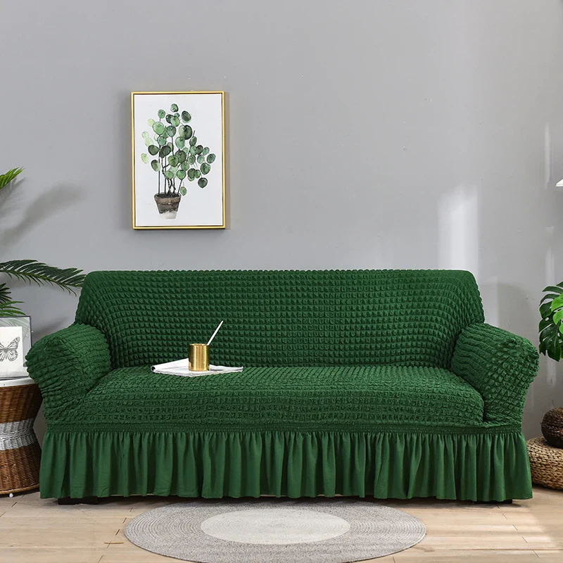 Sofa Slipcovers with Skirt Easy Fitted Sofa Cover for Living Room Couch Cover Washable High Elastic Durable Seersucker Fabric - Image 15