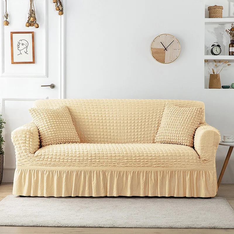 Sofa Slipcovers with Skirt Easy Fitted Sofa Cover for Living Room Couch Cover Washable High Elastic Durable Seersucker Fabric - Image 18