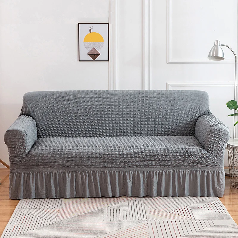 Sofa Slipcovers with Skirt Easy Fitted Sofa Cover for Living Room Couch Cover Washable High Elastic Durable Seersucker Fabric - Image 9