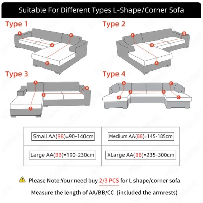 Solid Color Jacquard Fabric 1/2/3/4 Seat Full Coverage Sofa Covers Dustproof Universal Cover L Shape Sofa Cover - Image 3