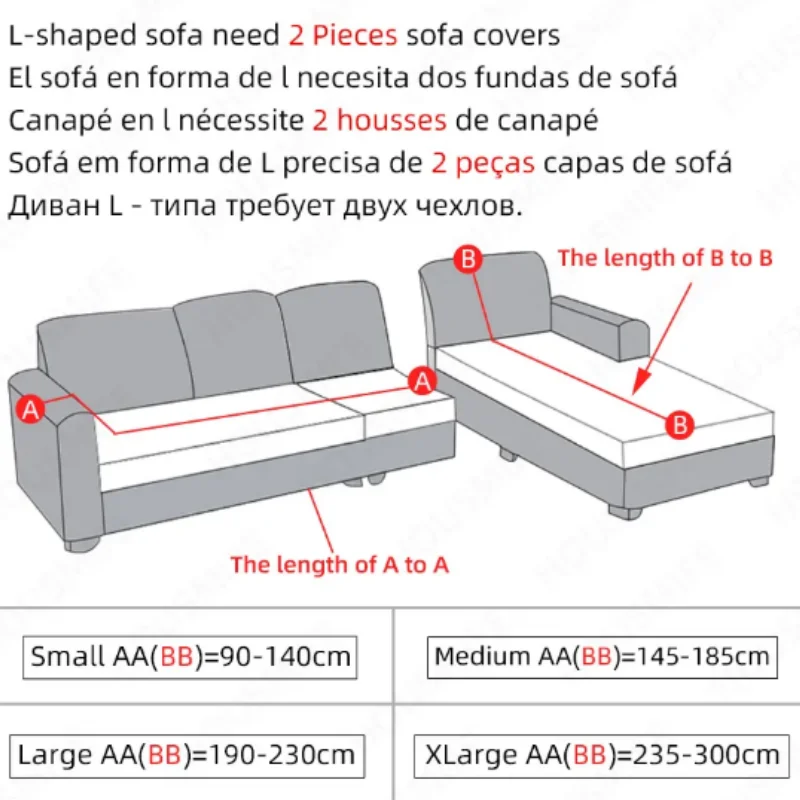 Solid Color Jacquard Fabric 1/2/3/4 Seat Full Coverage Sofa Covers Dustproof Universal Cover L Shape Sofa Cover - Image 4