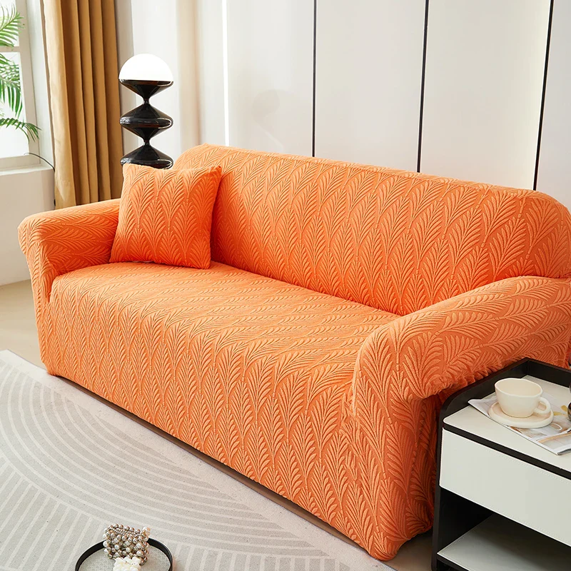 Solid Color Jacquard Fabric 1/2/3/4 Seat Full Coverage Sofa Covers Dustproof Universal Cover L Shape Sofa Cover - Image 7