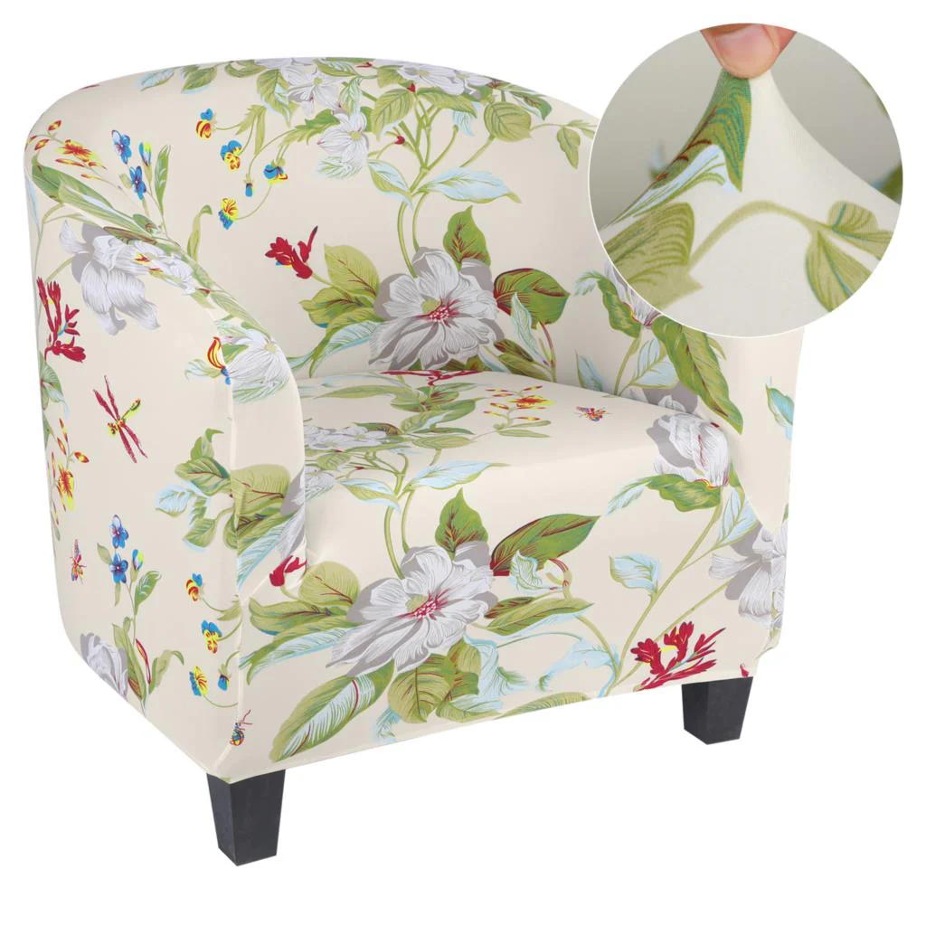 Spring Printed Elastic Tub Chair Cover Couch Tub Club Chair Cover Stretch Sofa Slipcover Furniture Single Seater Couch Banquet Armchair Cover - Image 15