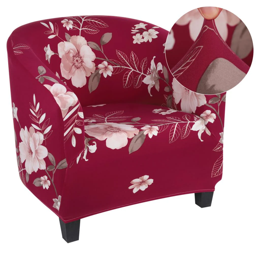 Spring Printed Elastic Tub Chair Cover Couch Tub Club Chair Cover Stretch Sofa Slipcover Furniture Single Seater Couch Banquet Armchair Cover - Image 18