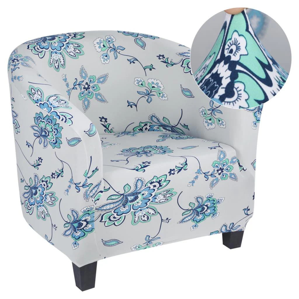Spring Printed Elastic Tub Chair Cover Couch Tub Club Chair Cover Stretch Sofa Slipcover Furniture Single Seater Couch Banquet Armchair Cover - Image 28