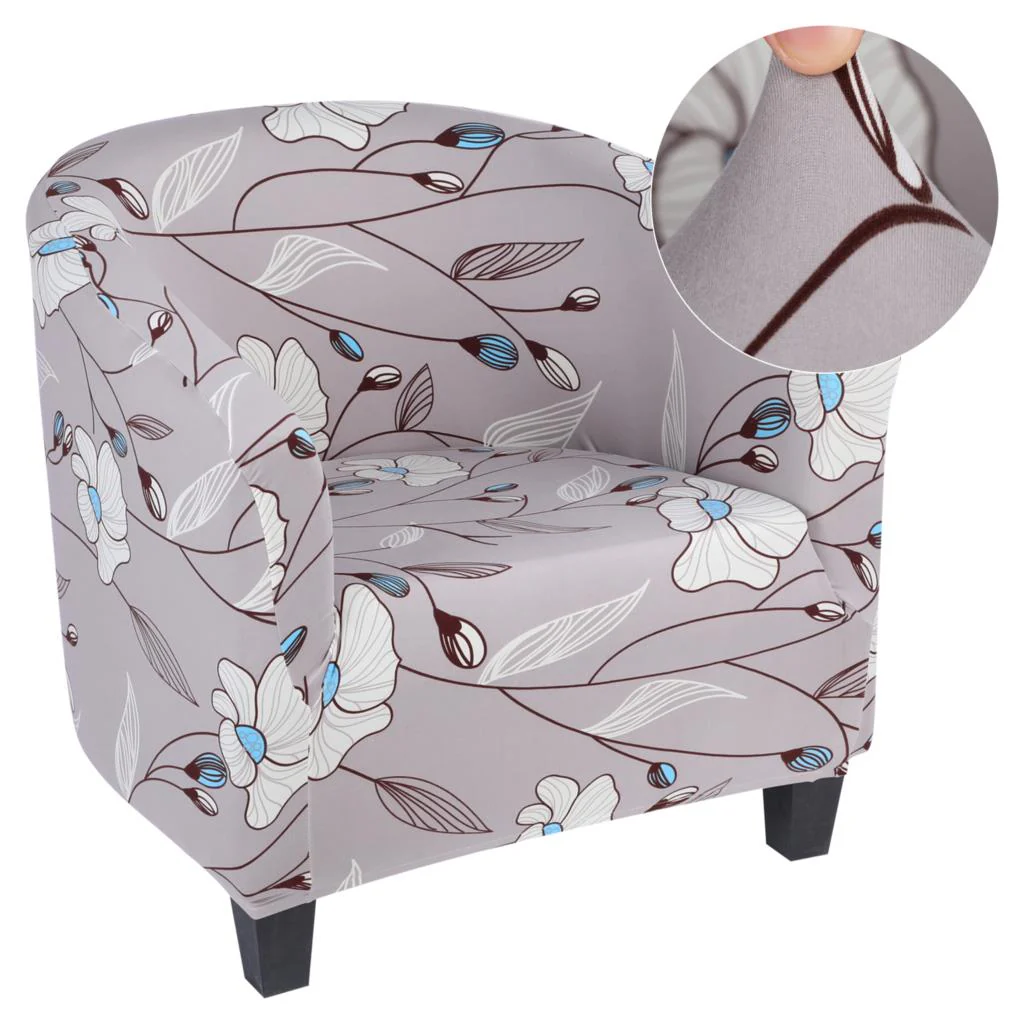 Spring Printed Elastic Tub Chair Cover Couch Tub Club Chair Cover Stretch Sofa Slipcover Furniture Single Seater Couch Banquet Armchair Cover - Image 29