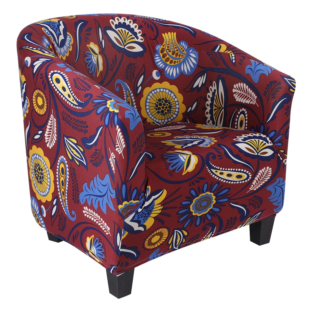 Spring Printed Elastic Tub Chair Cover Couch Tub Club Chair Cover Stretch Sofa Slipcover Furniture Single Seater Couch Banquet Armchair Cover - Image 36