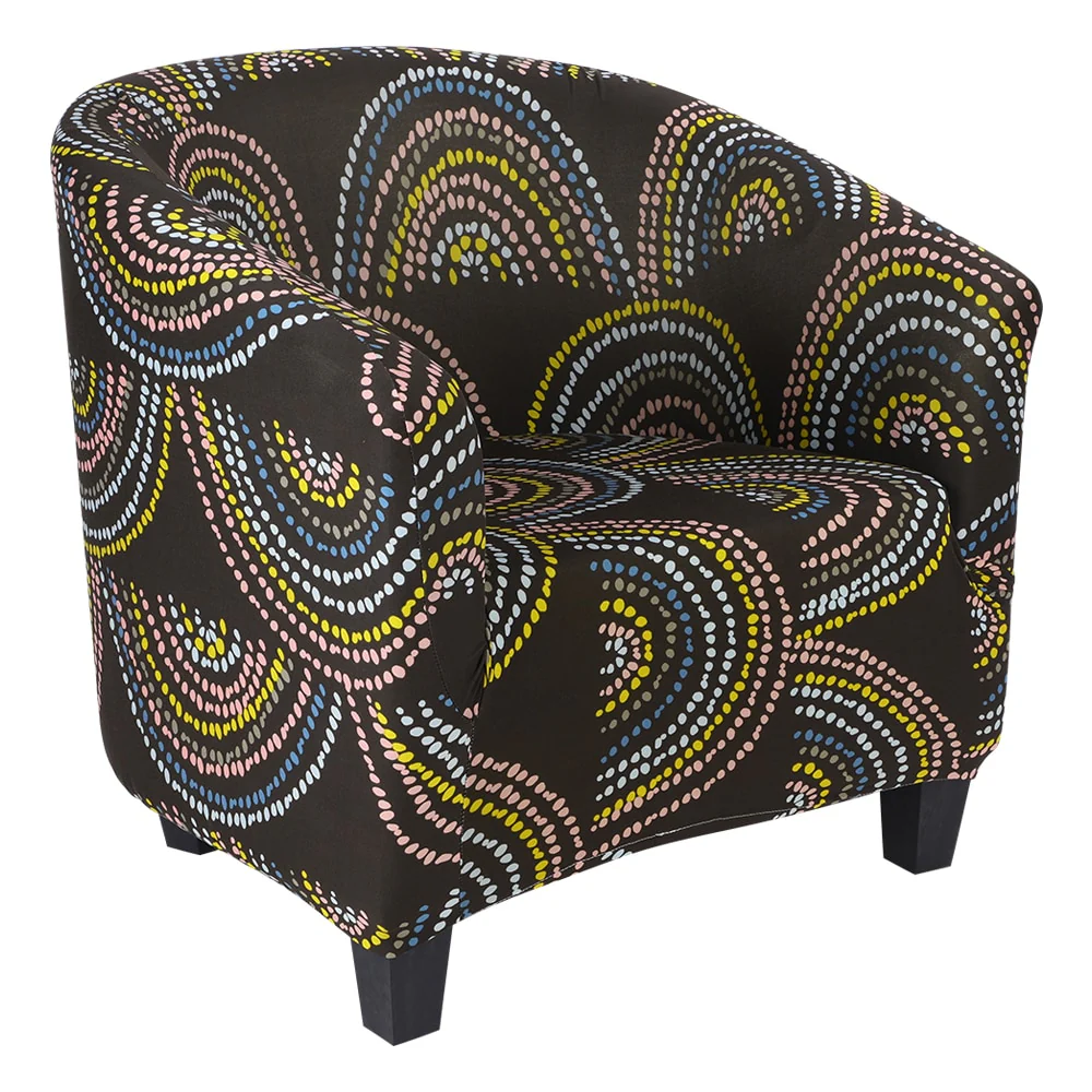Spring Printed Elastic Tub Chair Cover Couch Tub Club Chair Cover Stretch Sofa Slipcover Furniture Single Seater Couch Banquet Armchair Cover - Image 37