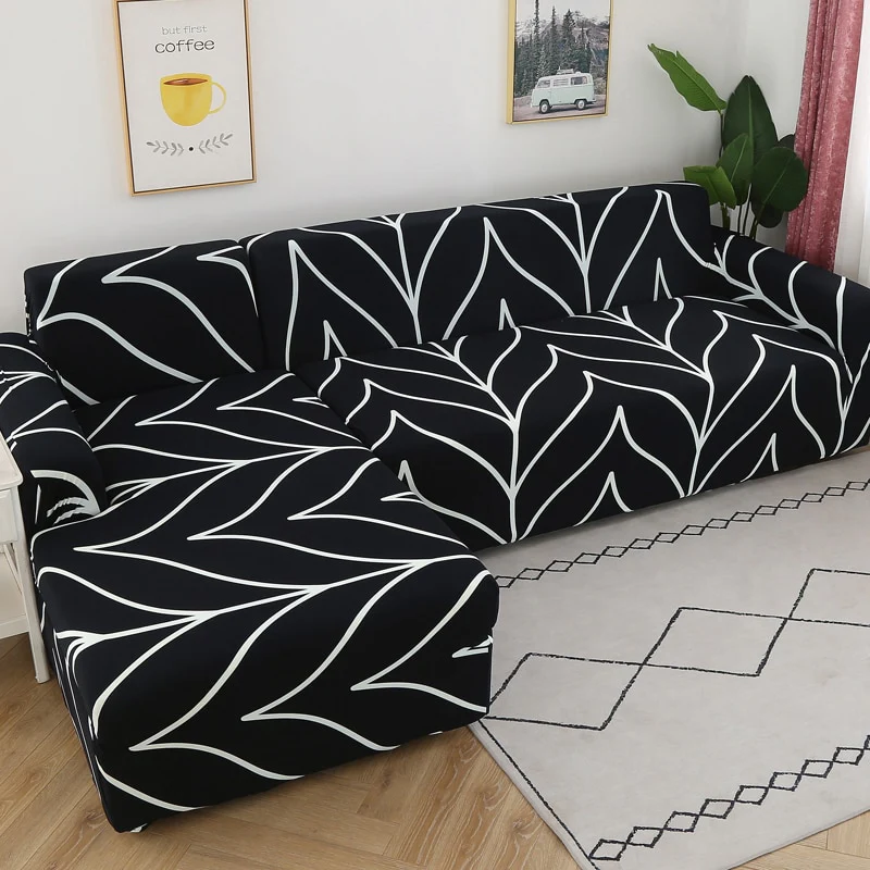 Square Lattice Printed L Shape Sofa Covers Sofa Protector Printed Elastic Sretch Covers Anti-dust Elastic Stretch Covers for Corner Sofa Cover - Image 22