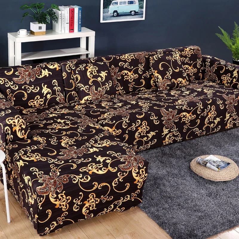 Square Lattice Printed L Shape Sofa Covers Sofa Protector Printed Elastic Sretch Covers Anti-dust Elastic Stretch Covers for Corner Sofa Cover - Image 24