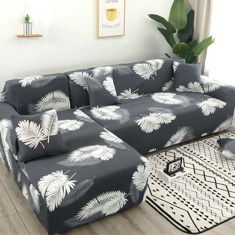 Square Lattice Printed L Shape Sofa Covers Sofa Protector Printed Elastic Sretch Covers Anti-dust Elastic Stretch Covers for Corner Sofa Cover - Image 27
