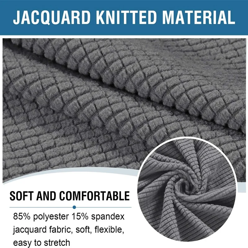 Strength Elastic Round Ottoman Cover All Inclusive Jacquard Footstool Protector Dustproof Round Stool Cover - Image 6