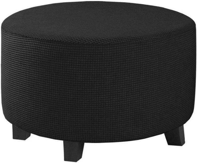 Strength Elastic Round Ottoman Cover All Inclusive Jacquard Footstool Protector Dustproof Round Stool Cover - Image 7
