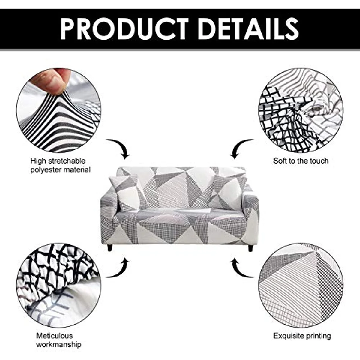 Stretch Armchair Slipcovers 1/2/3/4 Seater Sofa Cover UK Easy-fit Sofa Slipcovers Furniture Protector for Armchair, Soft Fabric Settee Covers - Image 3