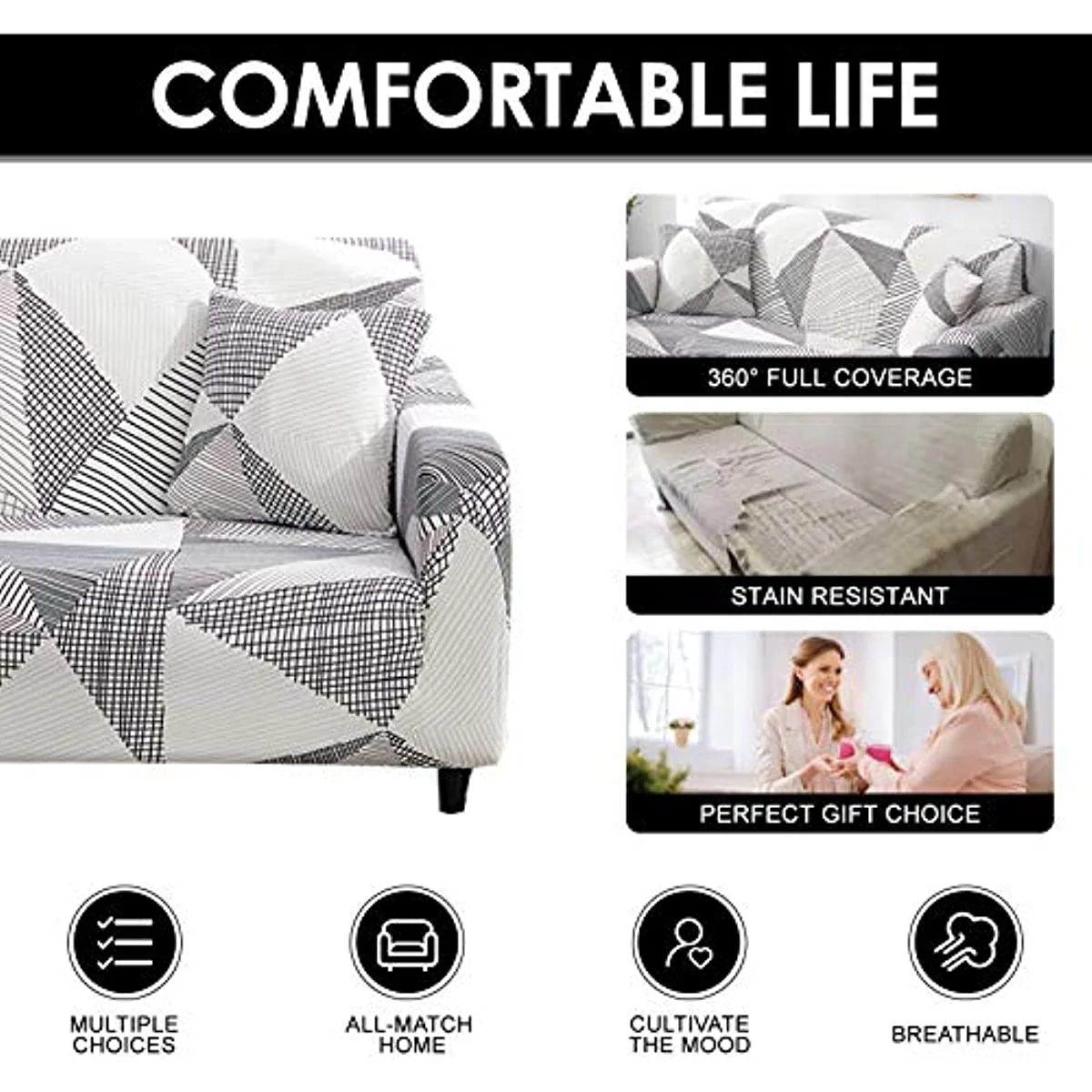 Stretch Armchair Slipcovers 1/2/3/4 Seater Sofa Cover UK Easy-fit Sofa Slipcovers Furniture Protector for Armchair, Soft Fabric Settee Covers - Image 4
