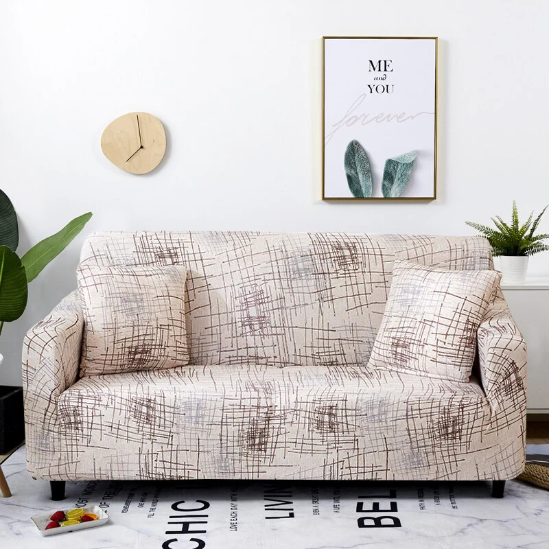 Stretch Plaid Sofa Slipcover Elastic Sofa Covers Corner L Shaped Covers Sectional Sofa Cover Couch Cover 1/2/3/4 Seater Armchair Cover - Image 27
