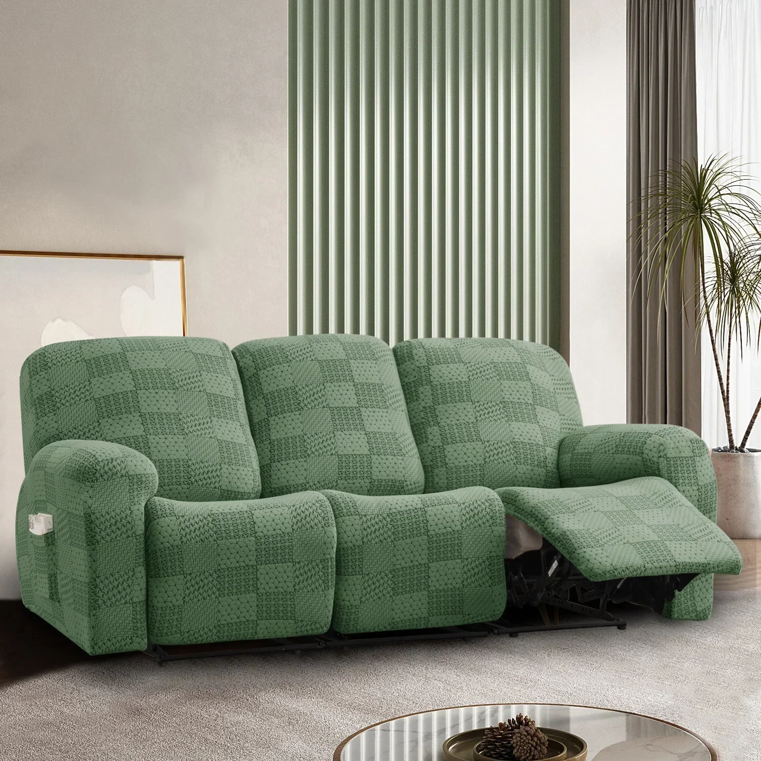 Stretch Recliner Sofa Covers 3-Seater Thick Jacquard Recliner Sofa Couch Cover Arm Sofa Slipcover Pet Protector Washable - Image 10