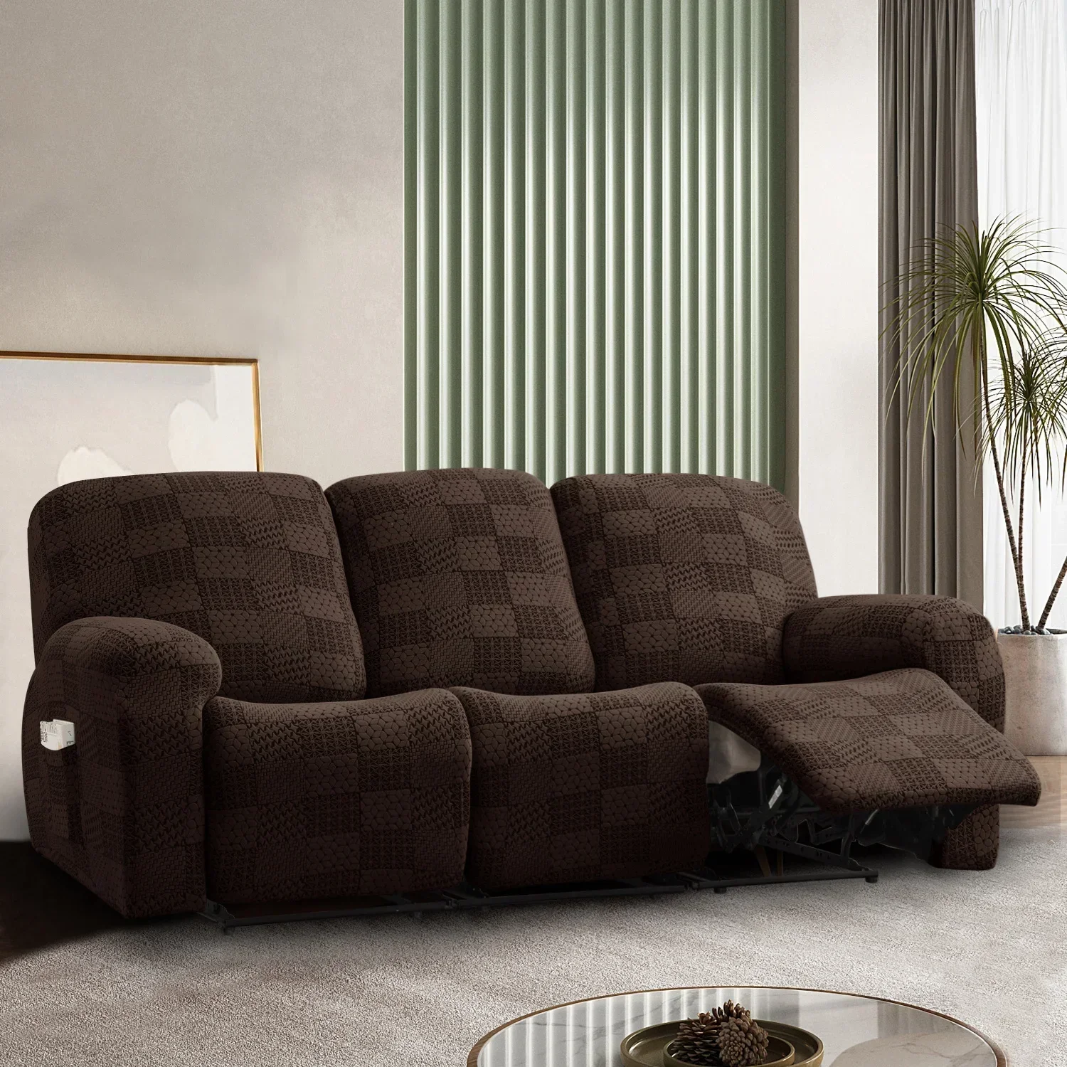 Stretch Recliner Sofa Covers 3-Seater Thick Jacquard Recliner Sofa Couch Cover Arm Sofa Slipcover Pet Protector Washable - Image 12