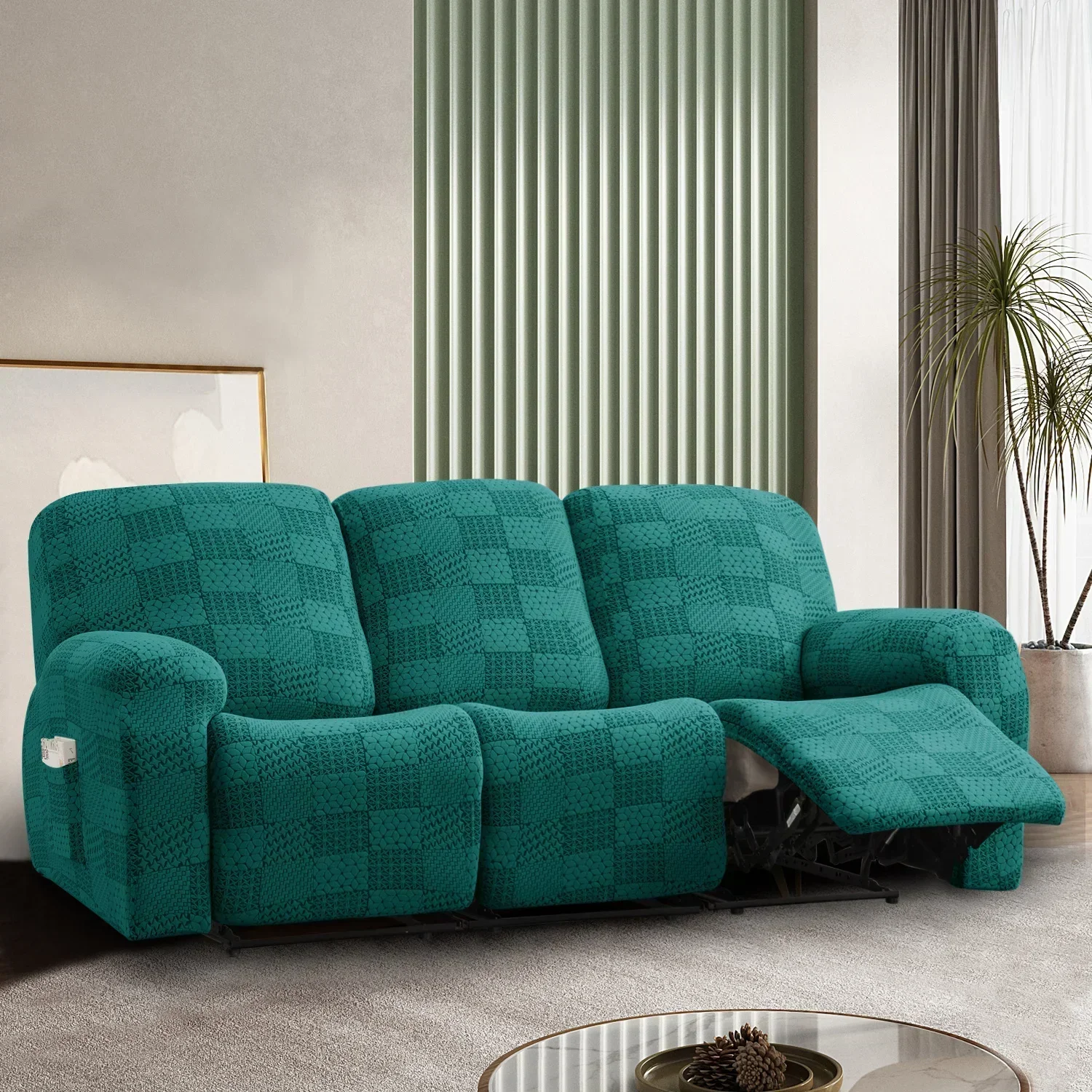 Stretch Recliner Sofa Covers 3-Seater Thick Jacquard Recliner Sofa Couch Cover Arm Sofa Slipcover Pet Protector Washable - Image 8