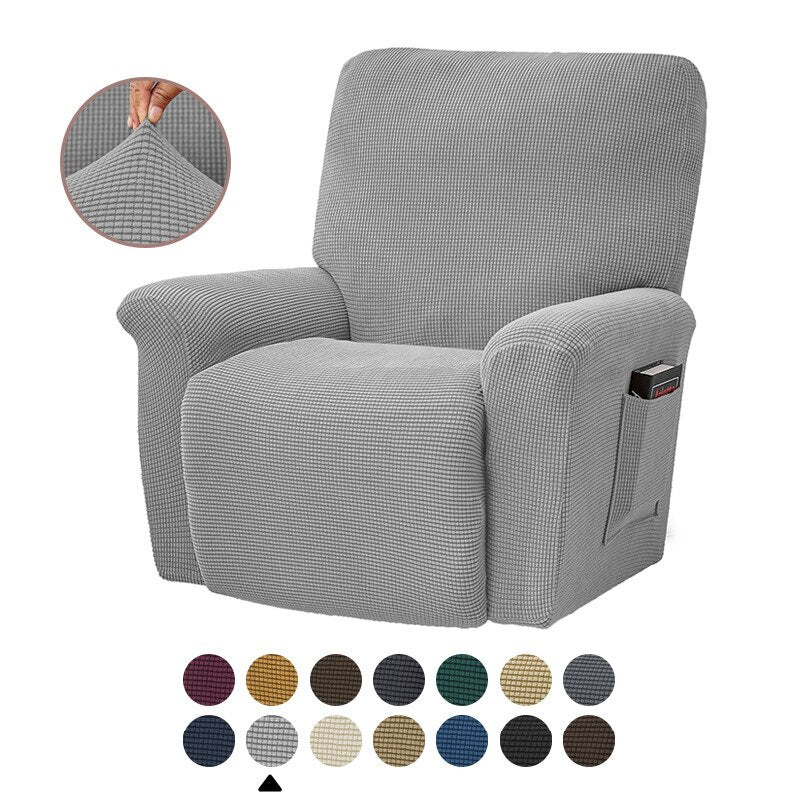 Stretch Recliner Sofa Covers Slipcovers Durable Soft High Stretch Jacquard Sofa Cover Polyester Fiber Solid Color For Rechiner Chair Cover - Image 19