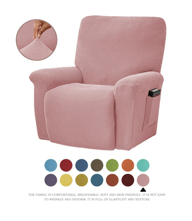 Stretch Recliner Sofa Covers Slipcovers Durable Soft High Stretch Jacquard Sofa Cover Polyester Fiber Solid Color For Rechiner Chair Cover - Image 21