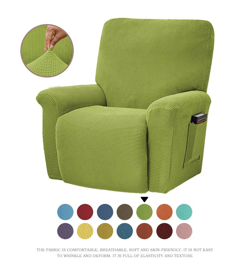 Stretch Recliner Sofa Covers Slipcovers Durable Soft High Stretch Jacquard Sofa Cover Polyester Fiber Solid Color For Rechiner Chair Cover - Image 22