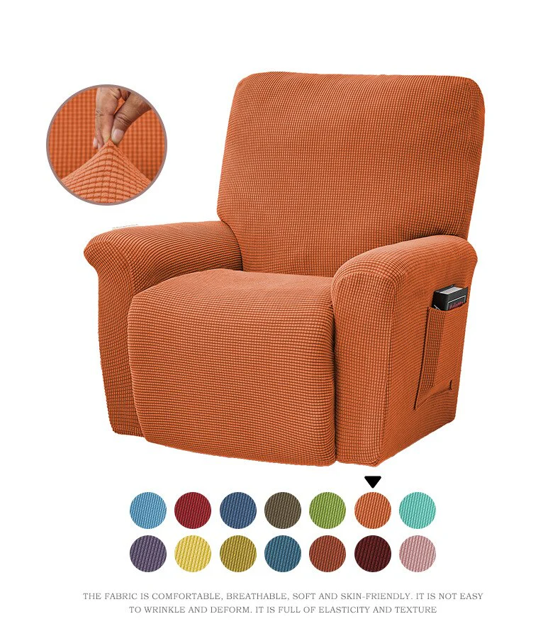 Stretch Recliner Sofa Covers Slipcovers Durable Soft High Stretch Jacquard Sofa Cover Polyester Fiber Solid Color For Rechiner Chair Cover - Image 23